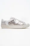 KADIN DERİ SNEAKER AYAKKABI - BEYAZ GUMUS