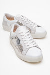 KADIN DERİ SNEAKER AYAKKABI - BEYAZ GUMUS