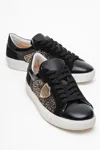 KADIN DERİ SNEAKER AYAKKABI - SIYAH ALTIN