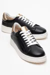 KADIN DERİ SNEAKER AYAKKABI - SIYAH ALTIN