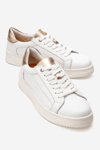 KADIN DERİ SNEAKER AYAKKABI - BEYAZ ALTIN