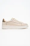 KADIN DERİ SNEAKER AYAKKABI - BEJ FLOTER ALTIN