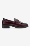 KADIN DERİ TOKALI LOAFER AYAKKABI - BORDO