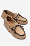KADIN DERİ LOAFER - KREM SUET