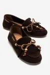 KADIN DERİ LOAFER - KAHVE SUET