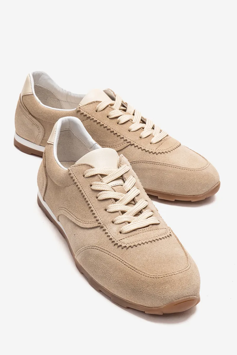 Kadın Hakiki Deri Sneaker Kum Süet - Güler Ayakkabı - Ürün Görseli 1
