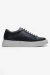 ERKEK DERİ SNEAKERS - LACIVERT