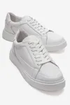 ERKEK DERİ SNEAKERS - BEYAZ
