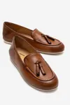 KADIN DERİ LOAFER - TABA