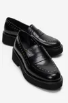 KADIN DERİ LOAFER - SIYAH ACMA