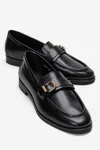 KADIN DERİ TOKALI LOAFER - SIYAH ACMA