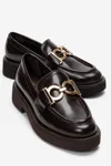 KADIN DERİ TOKALI LOAFER - KAHVE ACMA