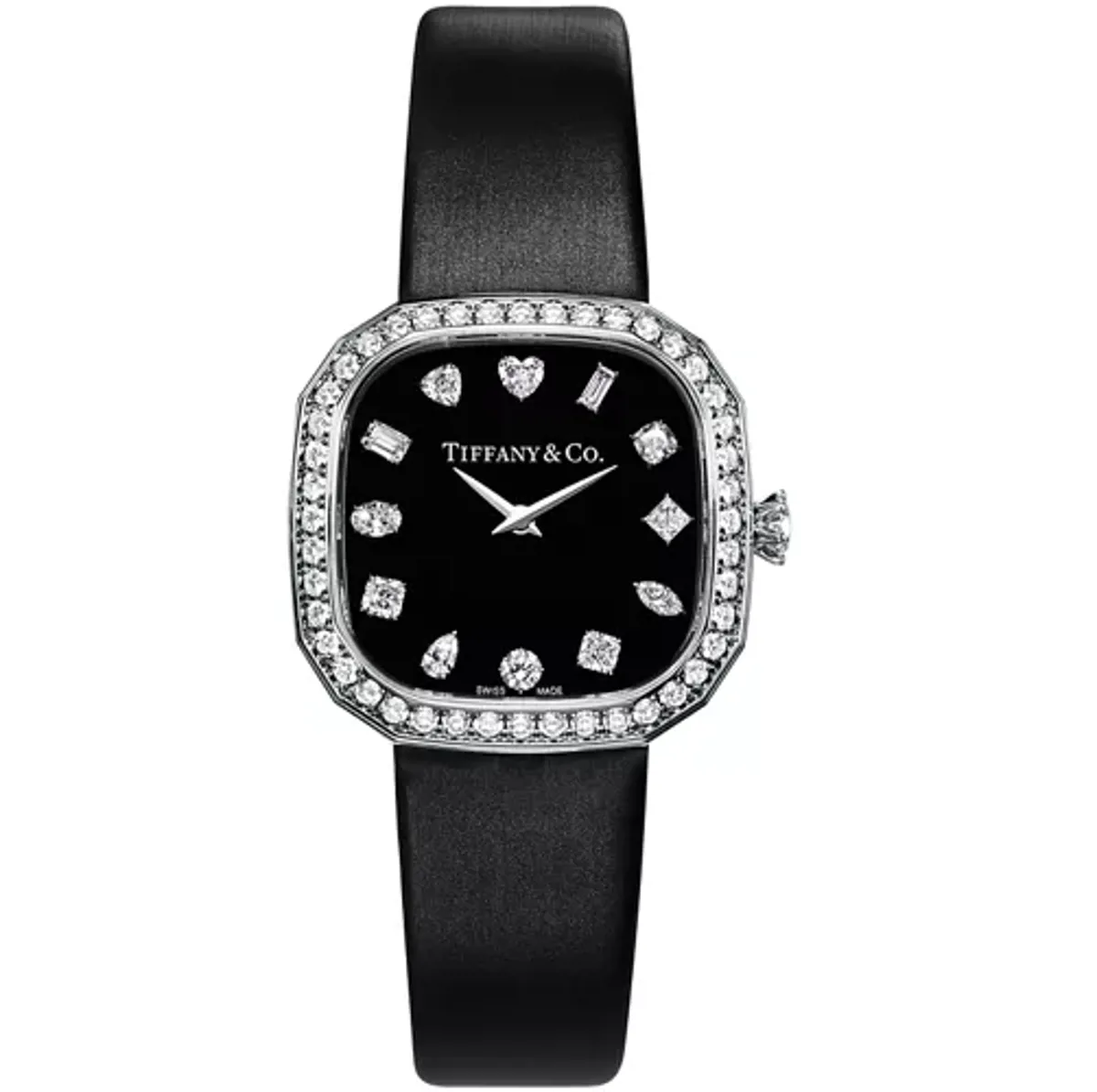 Tiffany Eternity 28 mm Pırlantalı Saat Siyah - Tiffany & Co. - Ürün Görseli 1