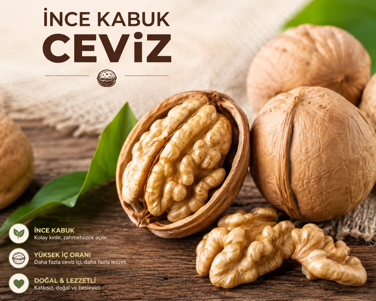 İNCE KABUKLU CEVİZ 1 KG - Ürün Görseli 1
