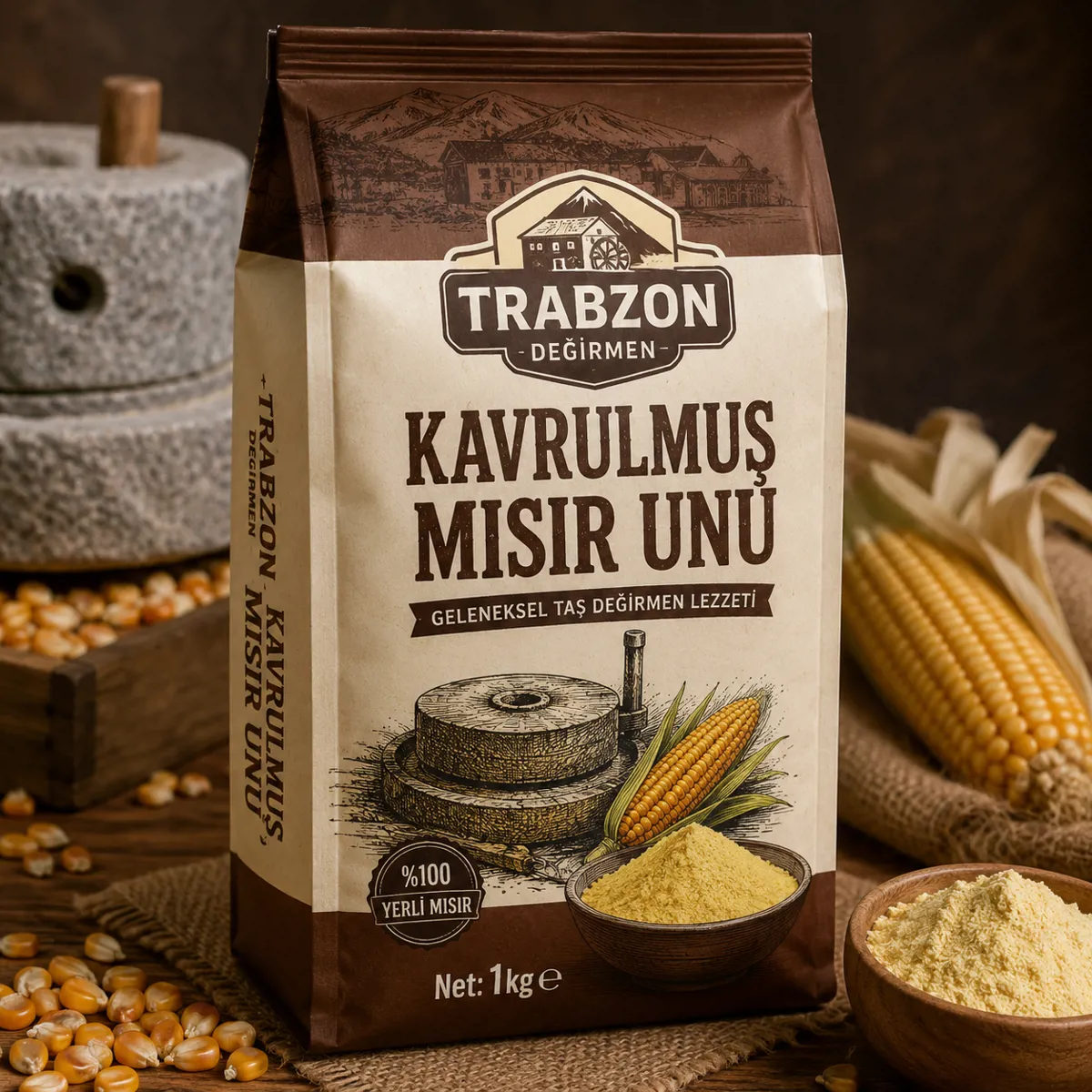 TRABZON DEĞİRMEN KAVRULMUŞ MISIR UNU 1 KG - Ürün Görseli 1