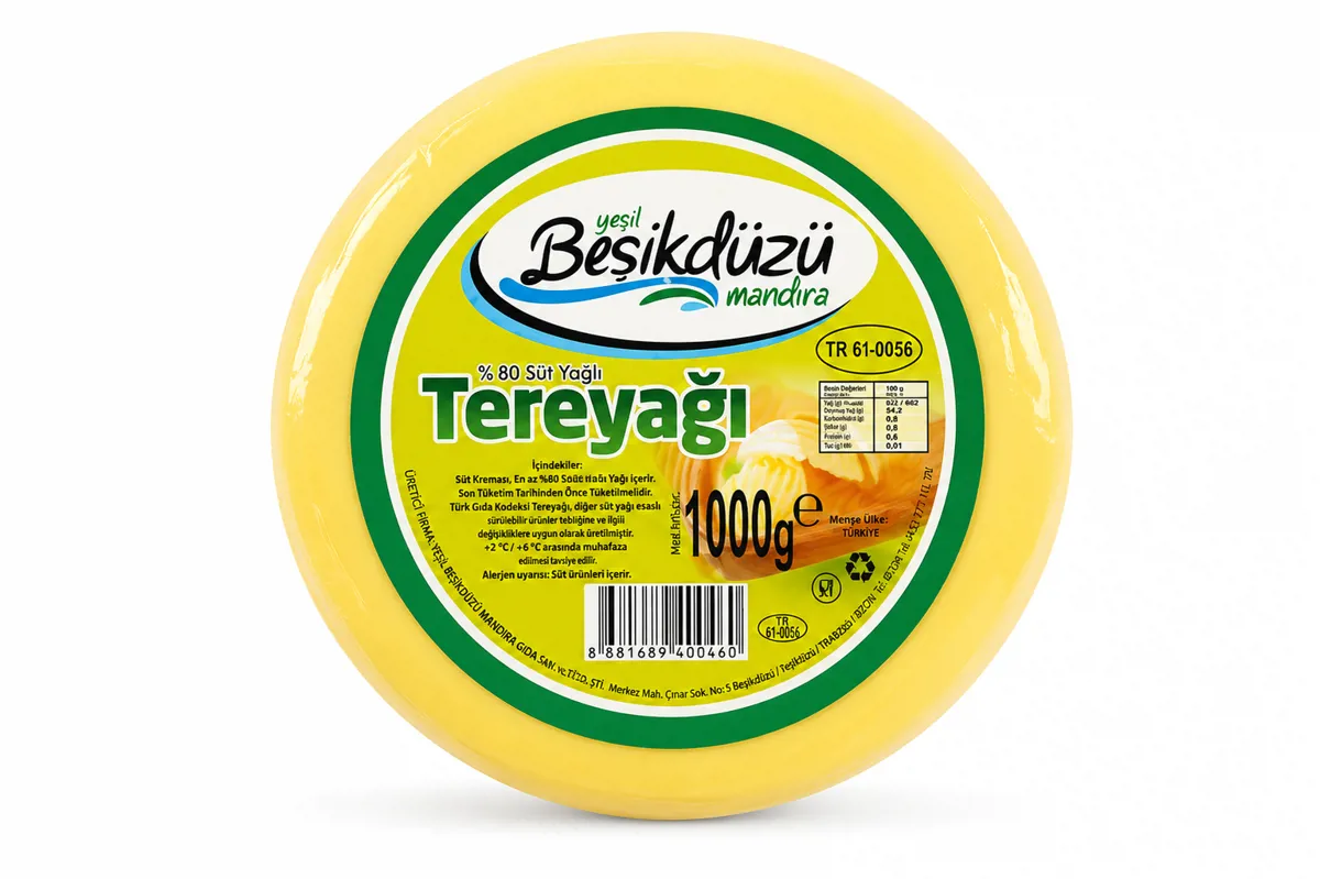 SAF TRABZON BEŞİKDÜZÜ TEREYAĞI 1KG - YEŞİL BEŞİKDÜZÜ MANDIRA - Ürün Görseli 1