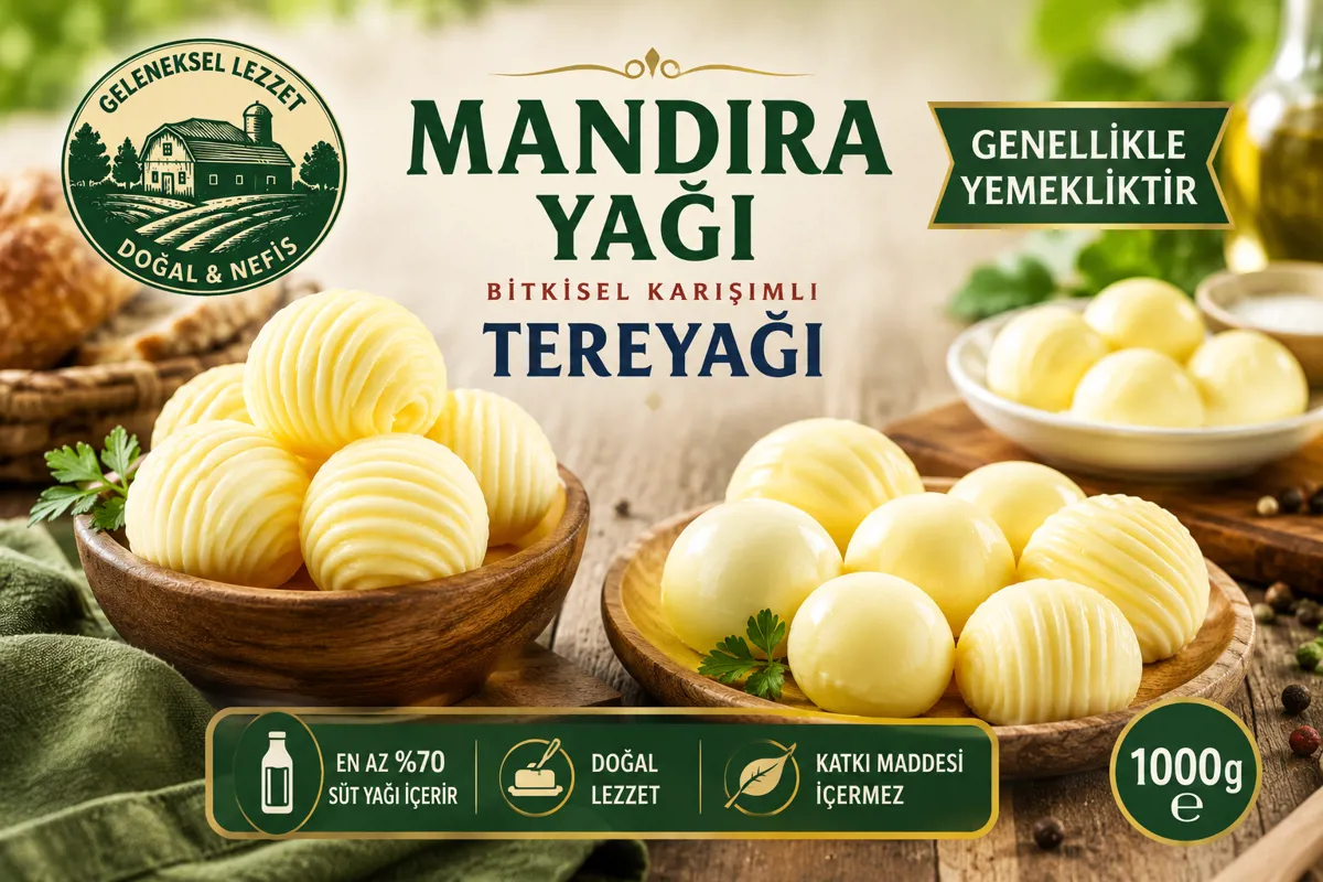 MANDIRA YAĞI BİTKİSELLİ 2 - YEŞİL BEŞİKDÜZÜ MANDIRA - Ürün Görseli 1