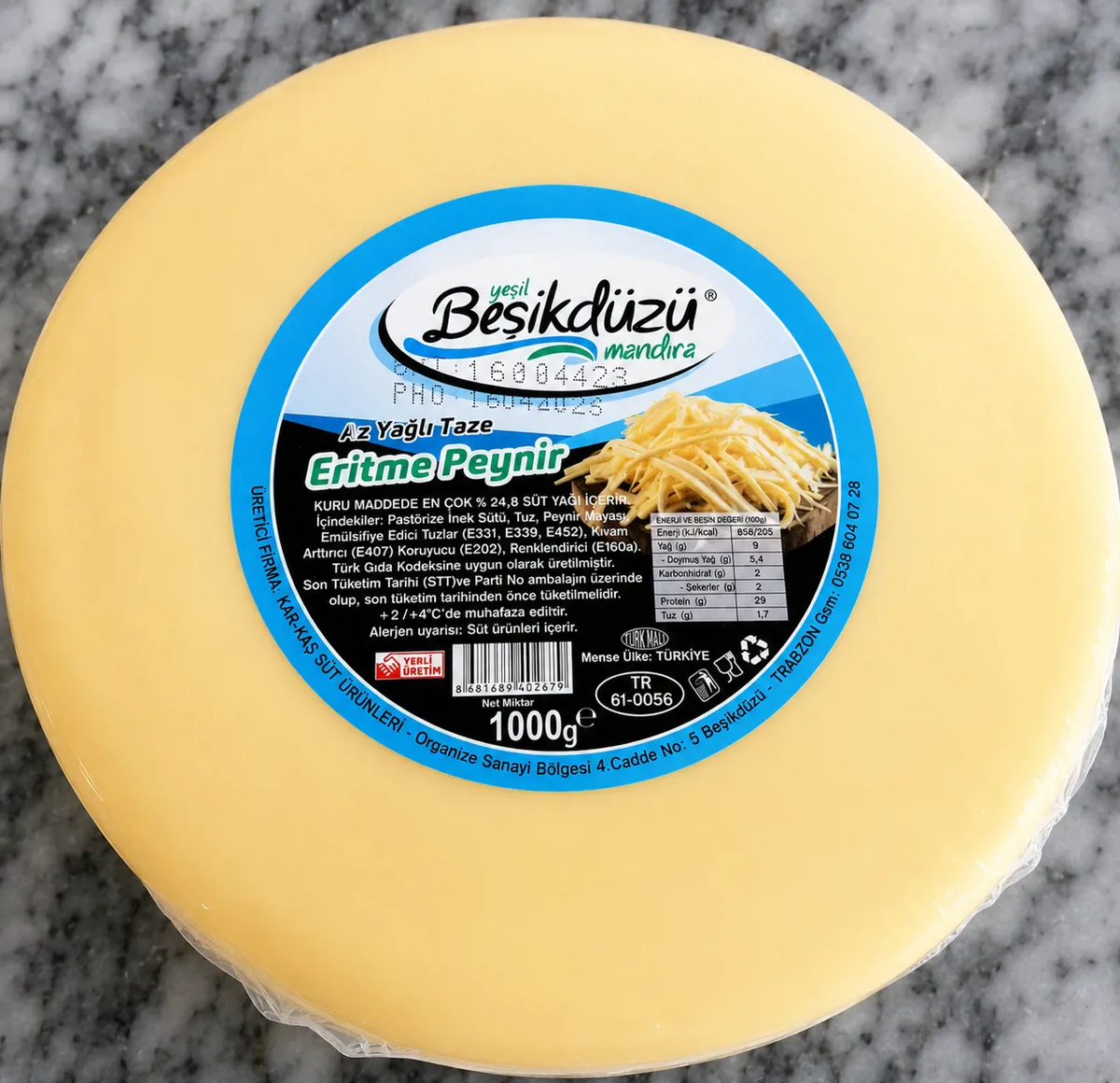 KOLOT PEYNİRİ 1 KG - YEŞİL BEŞİKDÜZÜ MANDIRA - Ürün Görseli 1