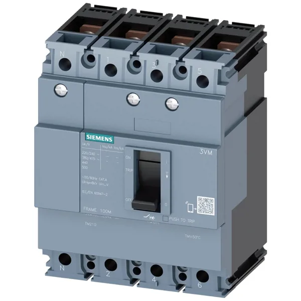 SIEMENS 50A. 25KA 4 KUTUPLU TMS SABİT TERMİK AYARLI - SIEMENS - Ürün Görseli 1