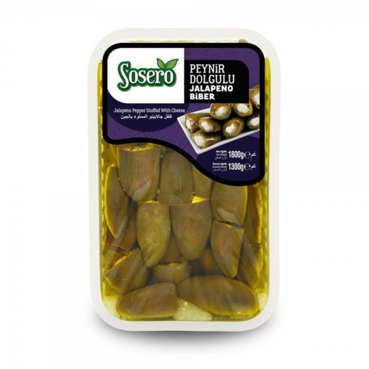 Sosero Peynir Dolgulu Jalapeno Biber 1800 gr Tabak