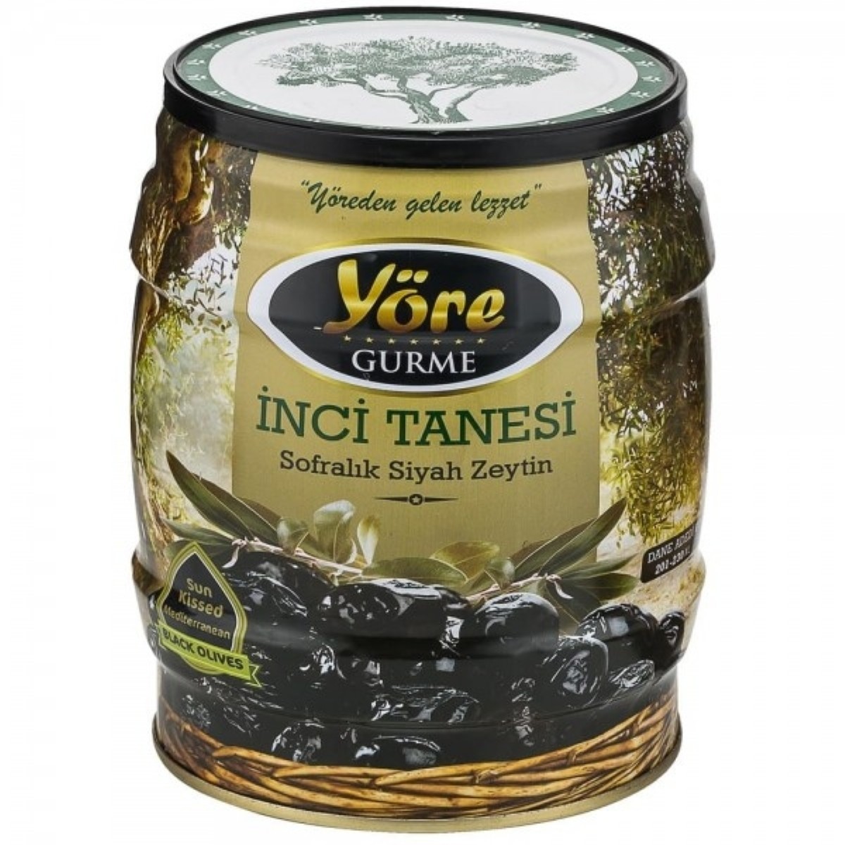 Yöre Gurme İnci Tanesi Yağlı Siyah Zeytin 750 gr (201-230 / XL)