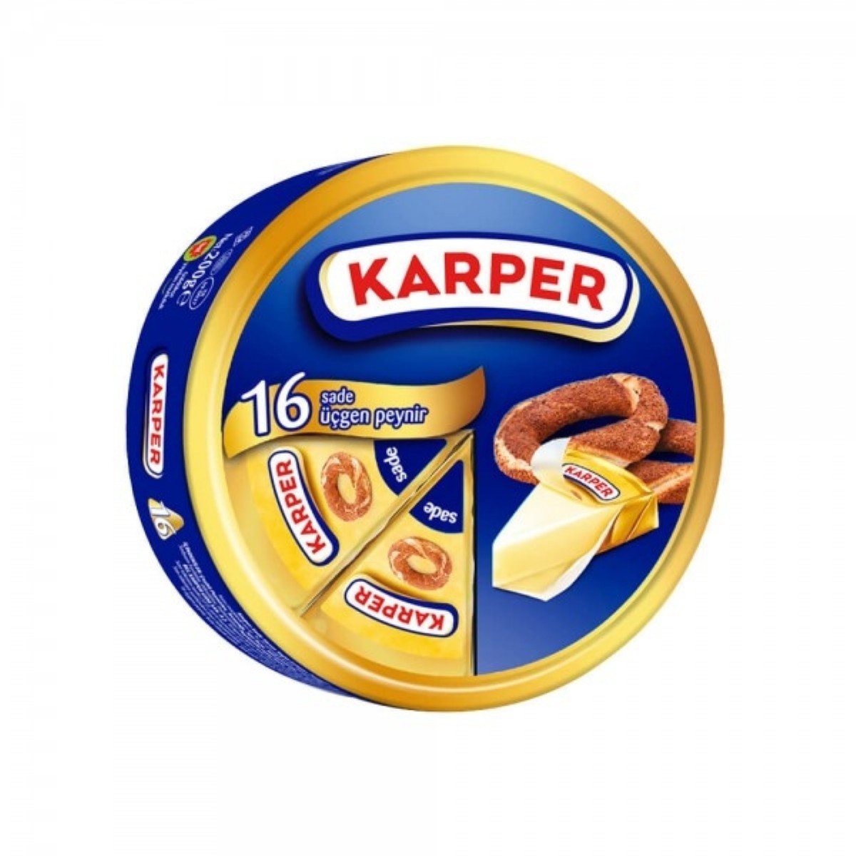 Karper Sade Üçgen Peynir 16 Adet 200 gr