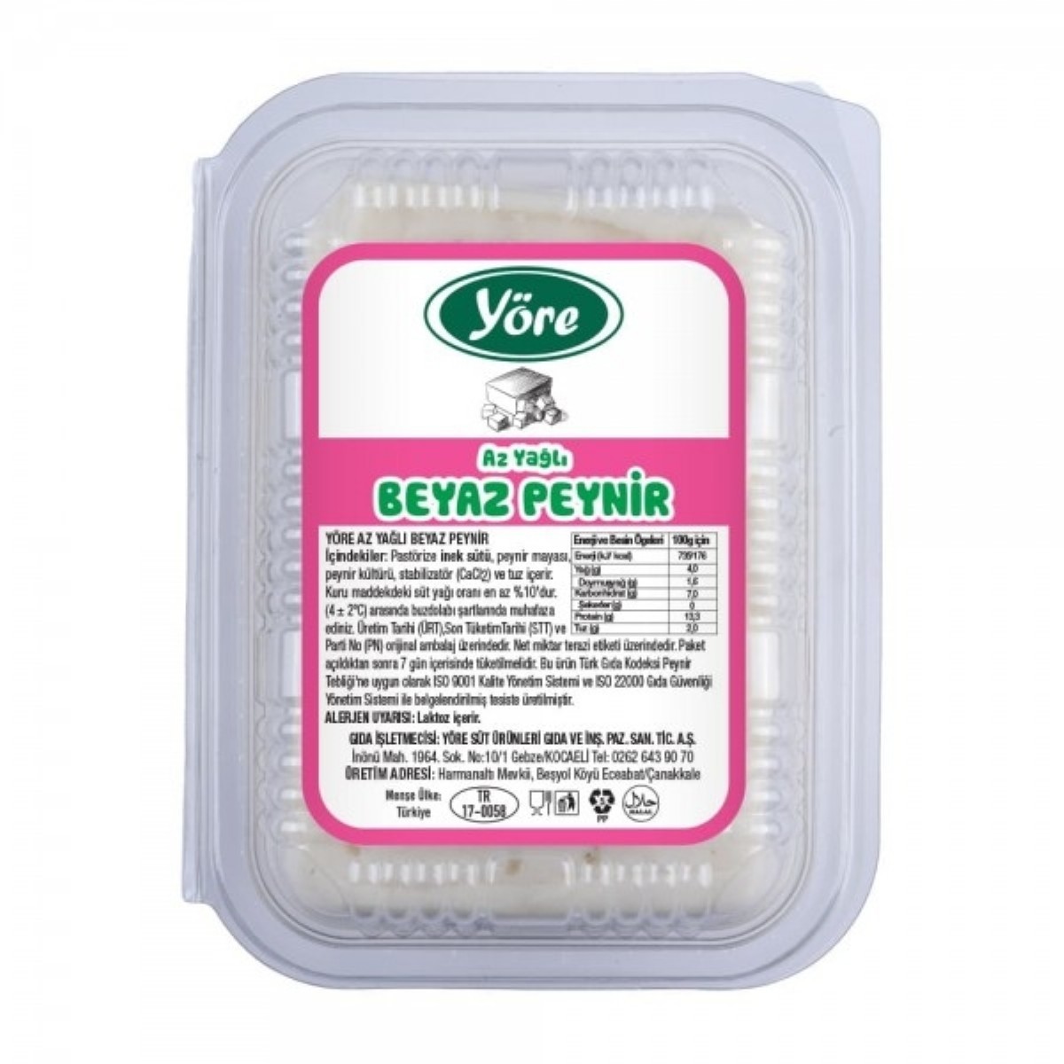 Yöre Az Yağlı Kültürlü Taze Beyaz Peynir