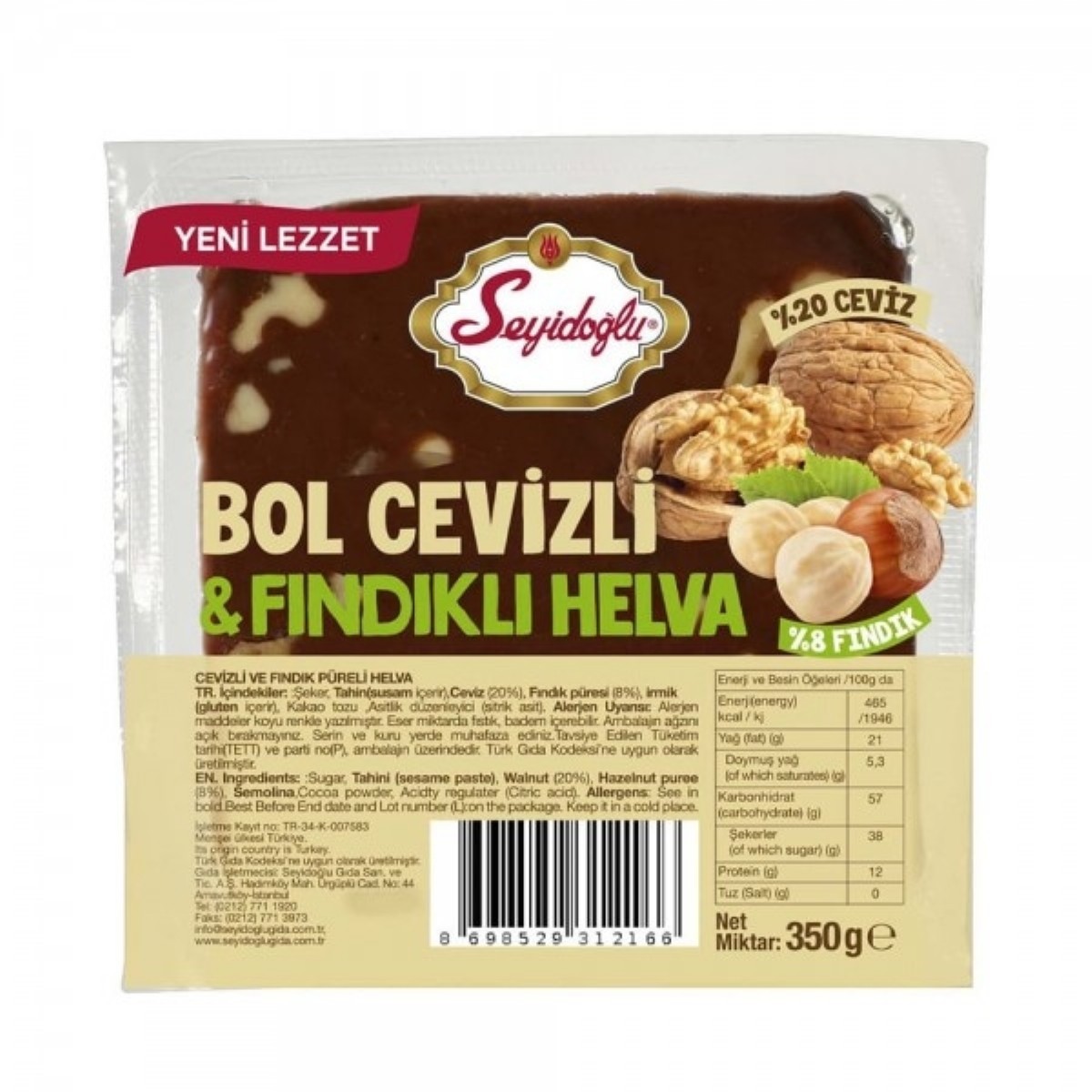 Seyidoğlu Bol Cevizli Fındıklı Helva 350 gr
