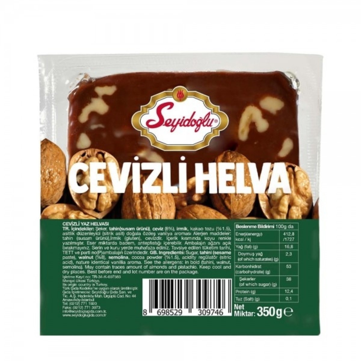 Seyidoğlu Vakumlu Cevizli Helva 350 gr