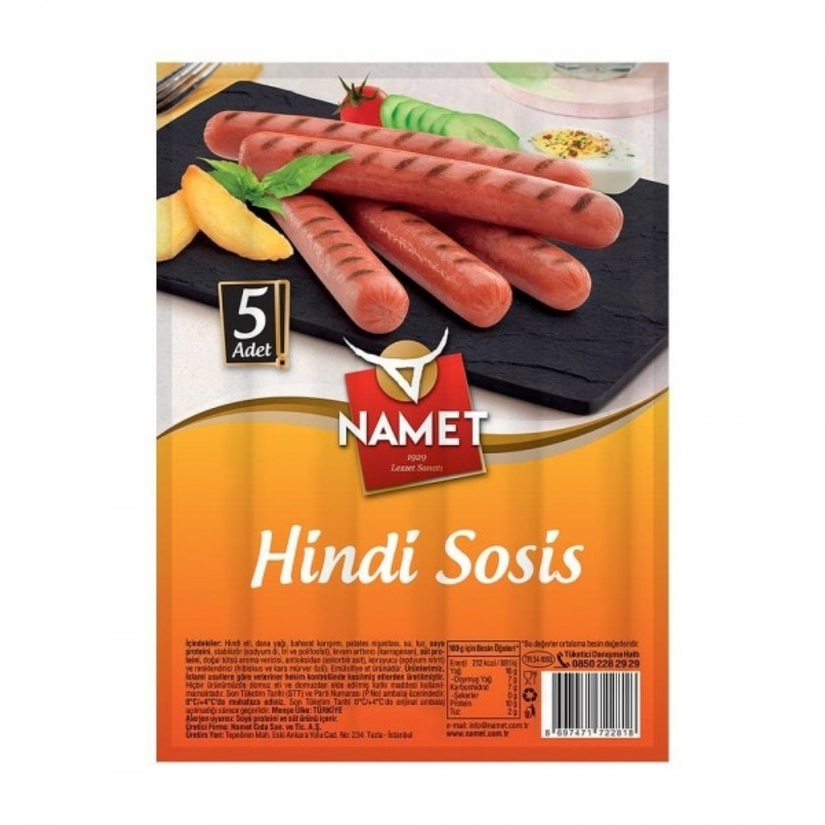 Namet Hindi Sosis 5'Li 210 gr
