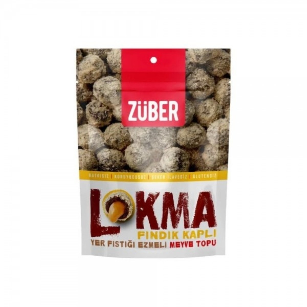 Züber Lokma Fındık Kaplı Yer Fıstığı Ezmeli Meyve Topu 96 gr