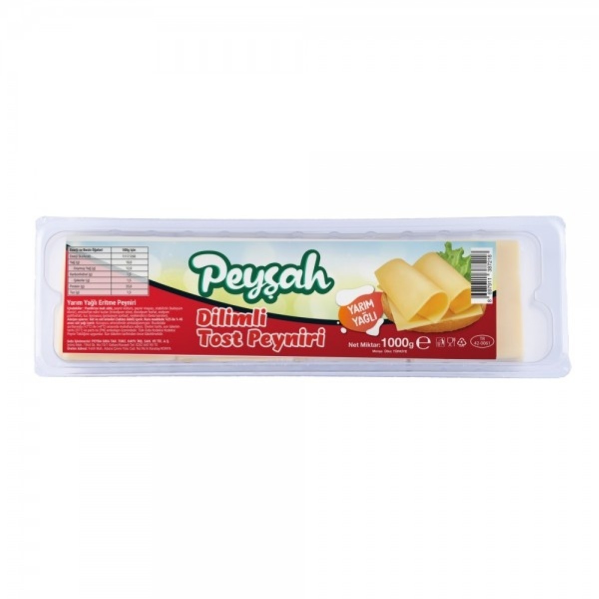 Peyşah Yarım Yağlı Dilimli Tost Peyniri 1000 gr