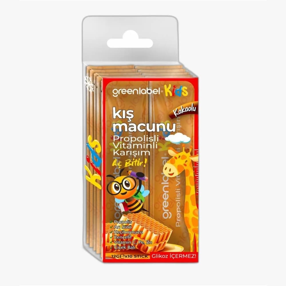 Green Label Kids Kış Macunu Kakaolu Stick 12g.*10