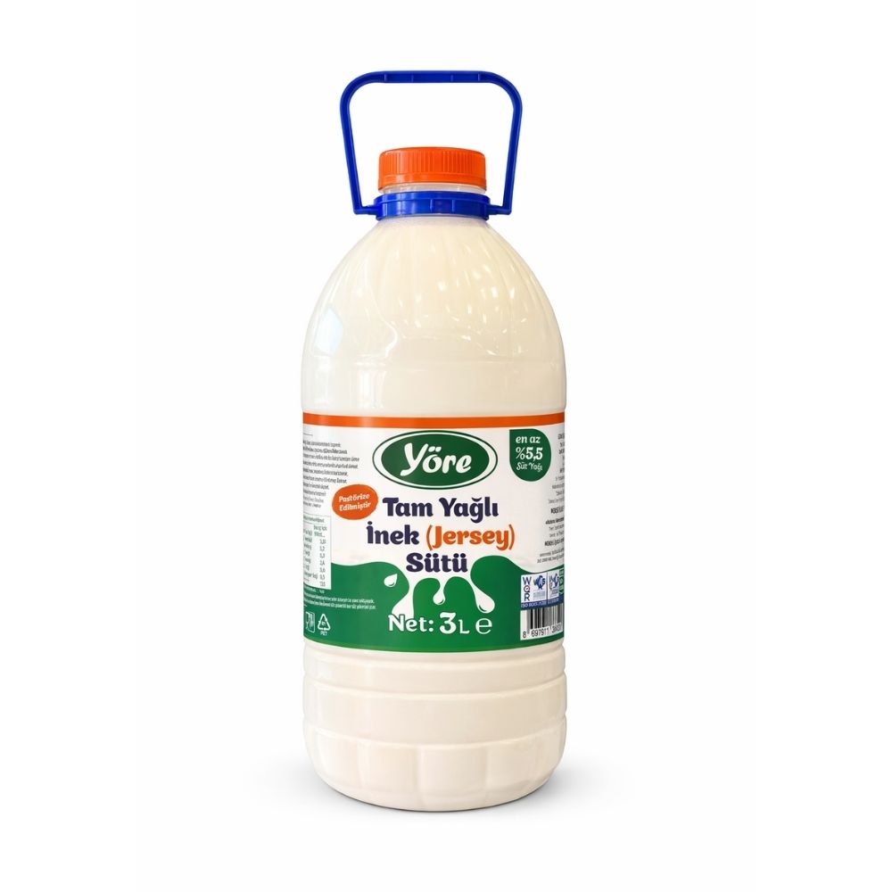 Yöre Tam Yağlı Jersey İnek Sütü 3 lt