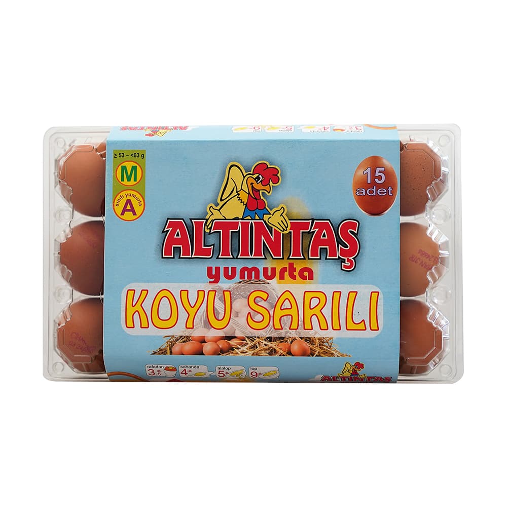 Altıntaş Koyu Sarılı Yumurta M 15'li