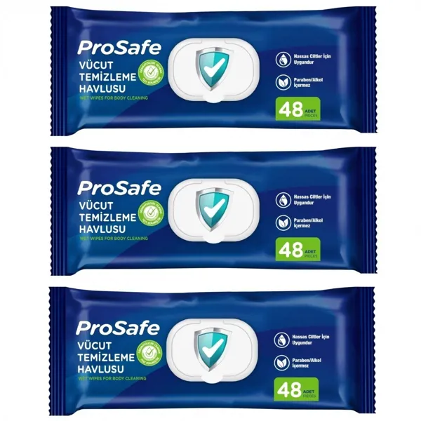 Prosafe Vücut Temizleme Havlusu 3 Paket 144 Yaprak - Prosafe - Ürün Görseli 1