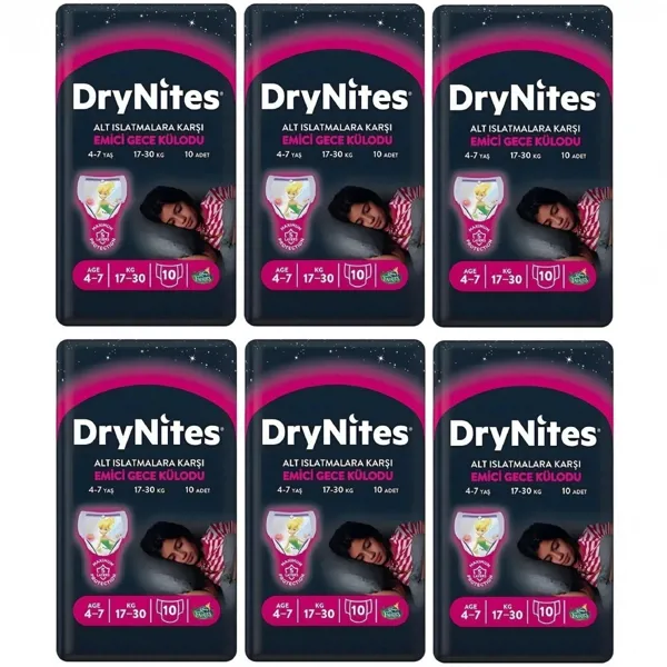 Drynites Kız Emici Gece Külodu 4-7 Yaş 17-30 Kg 60 Adet - Huggies - Ürün Görseli 1