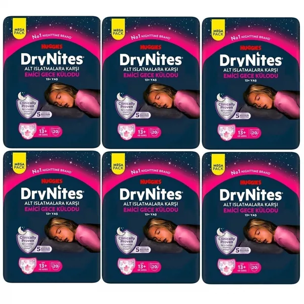 Huggies Drynites Gece Külodu Kız 13+ Yaş 48-60 Kg 120 Adet - Huggies - Ürün Görseli 1