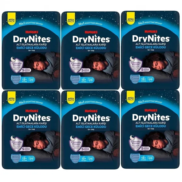 Huggies Drynites Gece Külodu Erkek 13+ Yaş 48-60 Kg 120 Adet - Huggies - Ürün Görseli 1