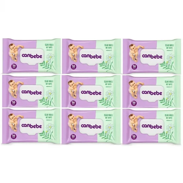 Canbebe Islak Havlu Mendil 56 Lı 9 Adet - Canbebe - Ürün Görseli 1