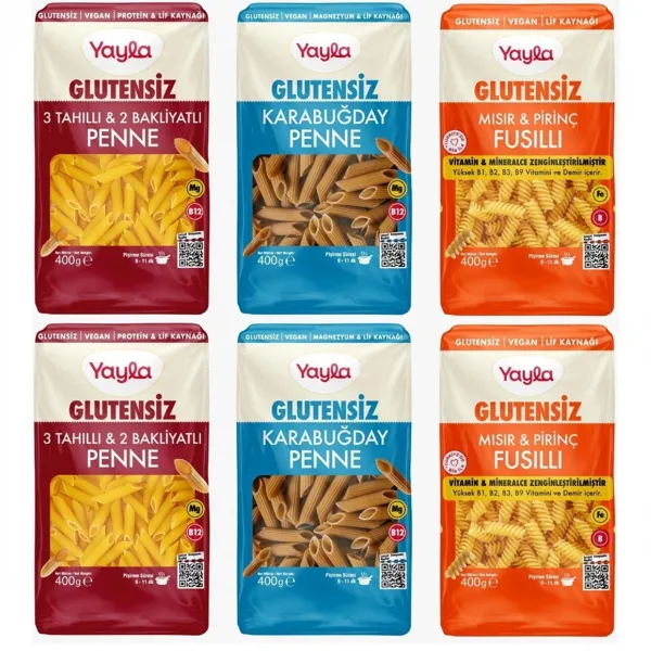 Yayla Glutensiz Makarna Karma Set 400 Gram 6 Adet - Ürün Görseli 1
