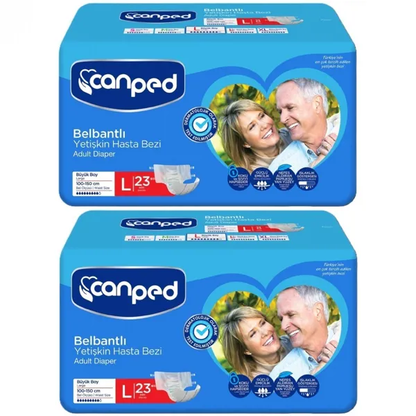 Canped Belbantlı Yetişkin Hasta Bezi Large Büyük Tekstil Yüzey 46 Adet - Canped - Ürün Görseli 1