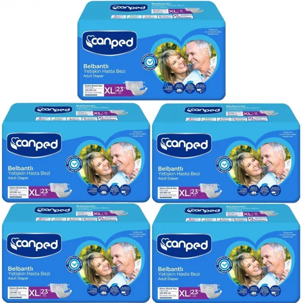 Canped Belbantlı Yetişkin Hasta Bezi XLarge Ekstra Büyük Tekstil Yüzey 115 Adet - Canped - Ürün Görseli 1