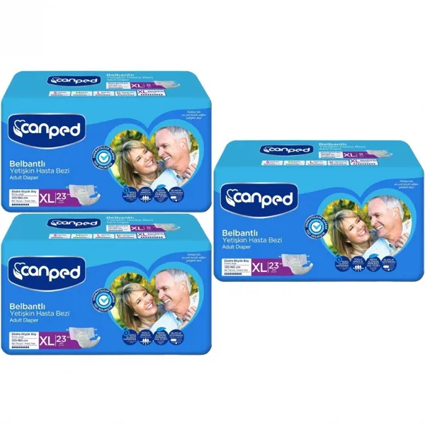Canped Belbantlı Yetişkin Hasta Bezi XLarge Ekstra Büyük Tekstil Yüzey 69 Adet - Canped - Ürün Görseli 1