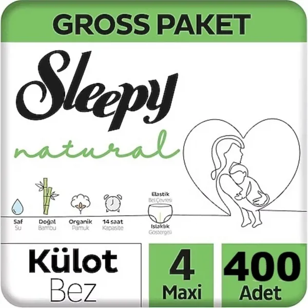 Sleepy Natural Gross Paket Külot Bez 4 Numara Maxi 400 Adet - Sleepy - Ürün Görseli 1