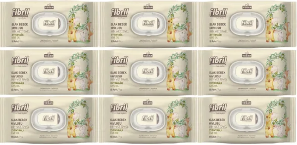 Fibril Zeytinyağlı Islak Bebek Havlusu 90 Lı 9 Adet 810 Yaprak - Fibril - Ürün Görseli 1
