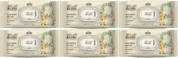 Fibril Zeytinyağlı Islak Bebek Havlusu 90 Lı 6 Adet 540 Yaprak - Fibril - Ürün Görseli 1