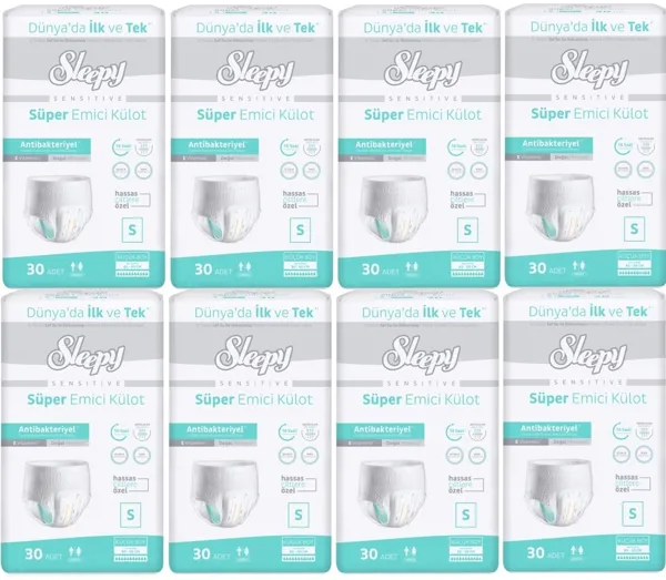 Sleepy Sensitive Antibakteriyel Süper Emici Külot S-Small Küçük 240 Adet - Sleepy - Ürün Görseli 1