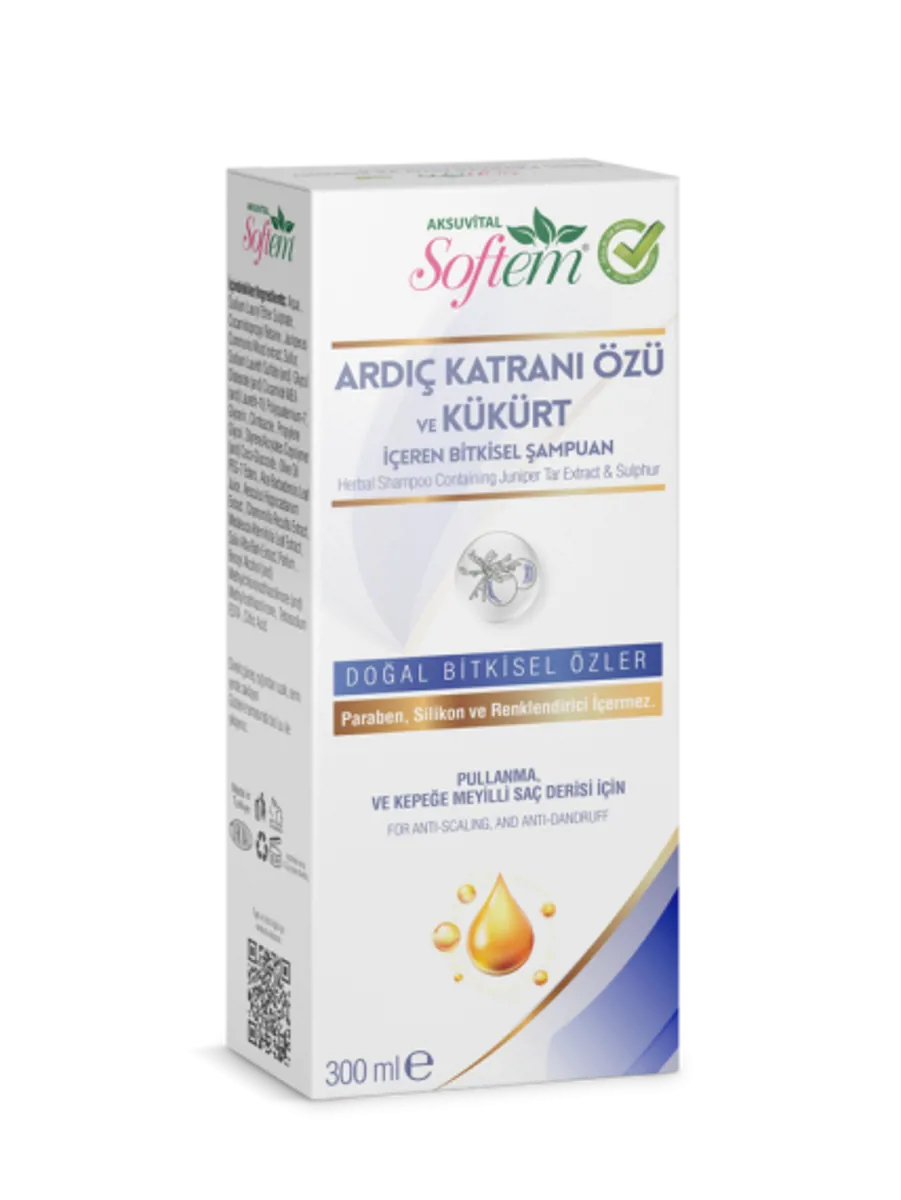 Ardıç Katranı Özü ve Kükürt Bitkisel Şampuan 300 ml - Softem - Ürün Görseli 1