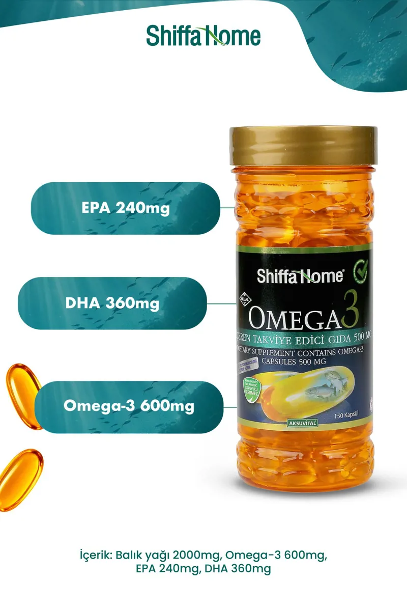 Omega-3 500 mg Softjel - Shiffa Home - Ürün Görseli 1